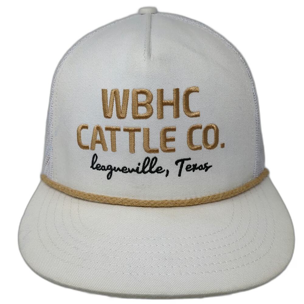 Whiskey Bent Trucker Hat White One Size Snapback Mesh Rope Cattle Co Texas